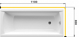 Карниз для ванны  Г-образный 110x80 