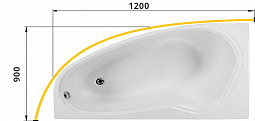 Карниз для ванны  дуговой 120x90 